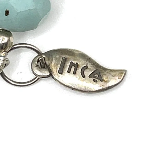 INCA Statement Necklace Natural Stone Single to Multi-Strand Bead Sterling - Picture 6 of 14